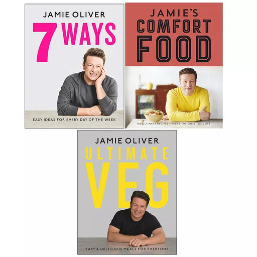 Jamie Oliver Collection 3 Books Set Jamie's Comfort Food, Ultimate Veg,7 Ways - The Book Bundle
