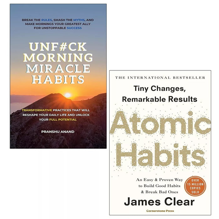 Atomic Habits James Clear,UnF#ck Morning Miracle Habits Pranshu Anand 2 Books Set - The Book Bundle