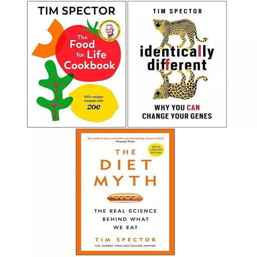 Professor Tim Spector Collection 3 Books Set Food For Life Cookbook, Diet Myth - The Book Bundle