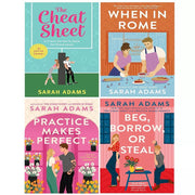 Sarah Adams Collection 4-book set including Beg Borrow or Steal, Cheat Sheet, and When in Rome, featuring eye-catching book covers.