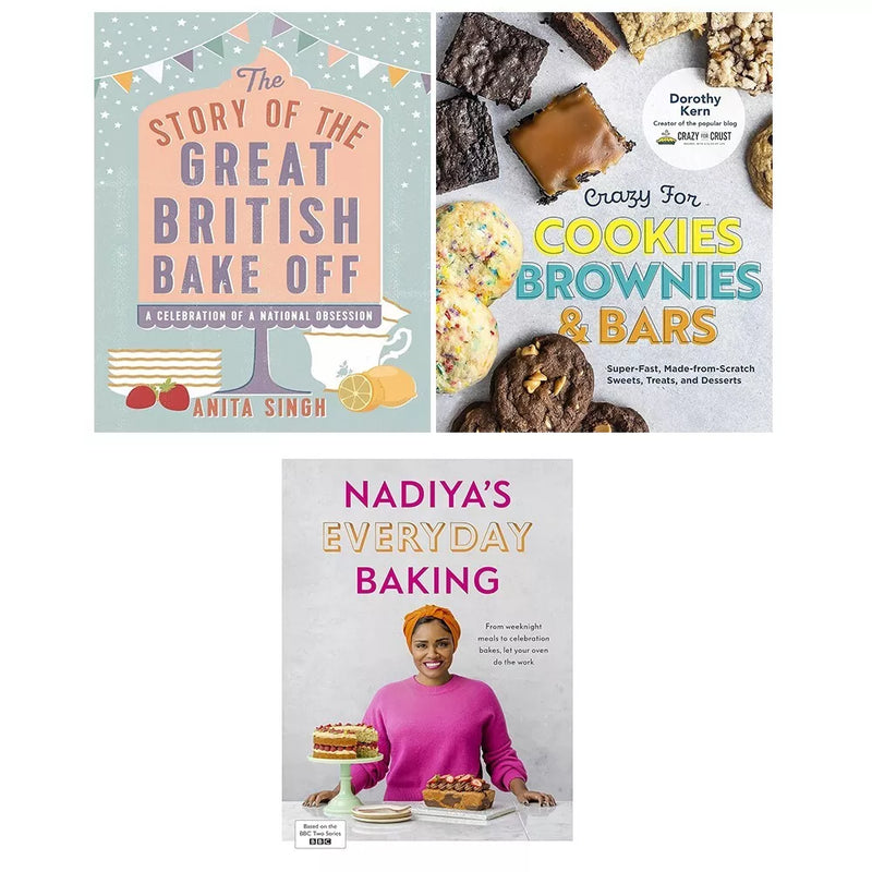 Nadiya’s Everyday Baking, Story of Great British Bake, Crazy for Cookies 3 Books Set - The Book Bundle