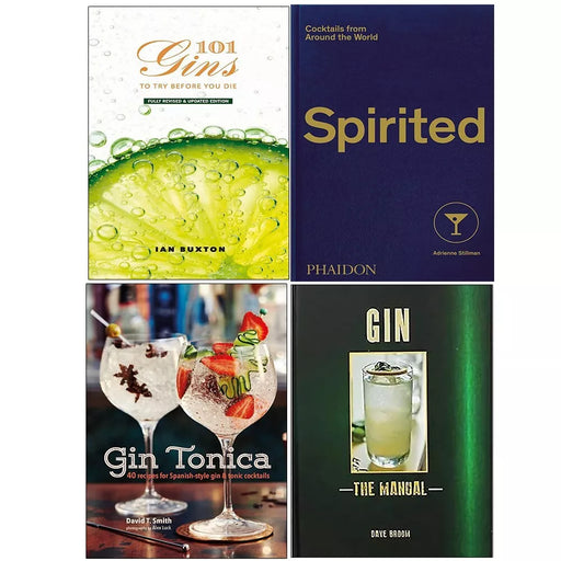 Gin Manual,101 Gins To Try Before,Gin Tonica, Spirited Cocktails 4 Books Set - The Book Bundle