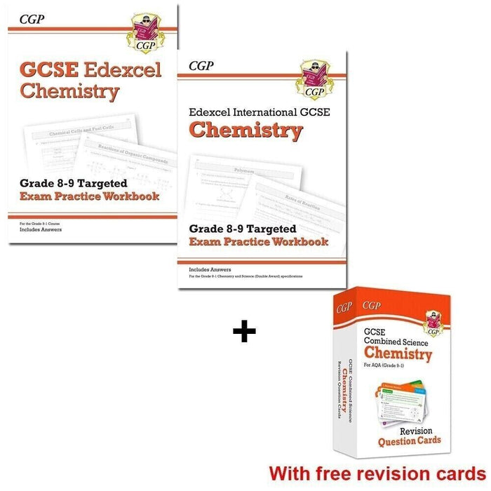 GCSE Edexcel Chemistry 8-9 Targeted Exam Practice Workbook 2 Books + Free Cards - The Book Bundle
