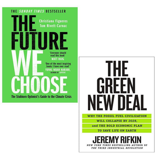 Future We Choose Christiana Figueres, Green New Deal Jeremy Rifkin 2 Books Set - The Book Bundle