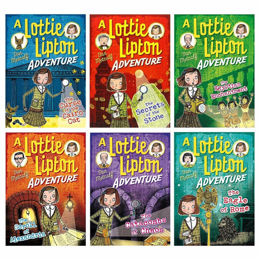 Lottie Lipton Adventures Series 6 Books Collection Set by Dan Metcalf Egyptian - The Book Bundle