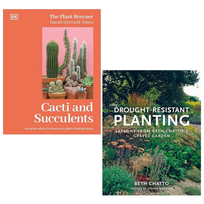 Cacti and Succulents (HB), Drought-Resistant Planting Beth Chatto 2 Books Set - The Book Bundle