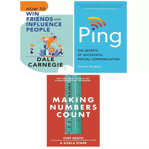 Ping, Making Numbers Count[Hardcover], How To Win Friends and Influence People 3 Books Set - The Book Bundle