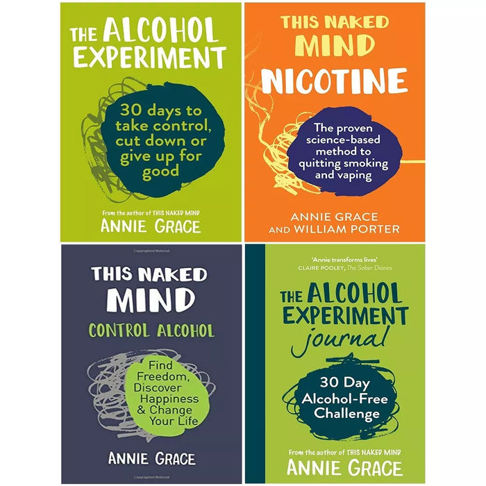 Annie Grace Collection 4 Books Set Alcohol Experiment, This Naked Mind Nicotine - The Book Bundle