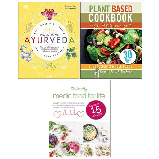 Practical Ayurveda (HB), Healthy Medic Food for Life, Plant Based 3 Books Set - The Book Bundle