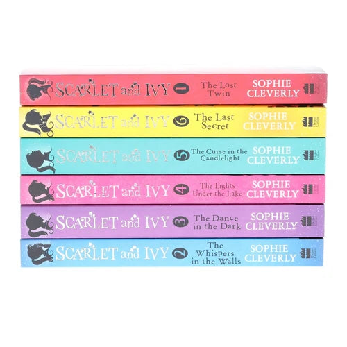Six paperback Scarlet and Ivy book collection by Sophie Cleverly, featuring colorful covers from the HarperCollins fiction series.