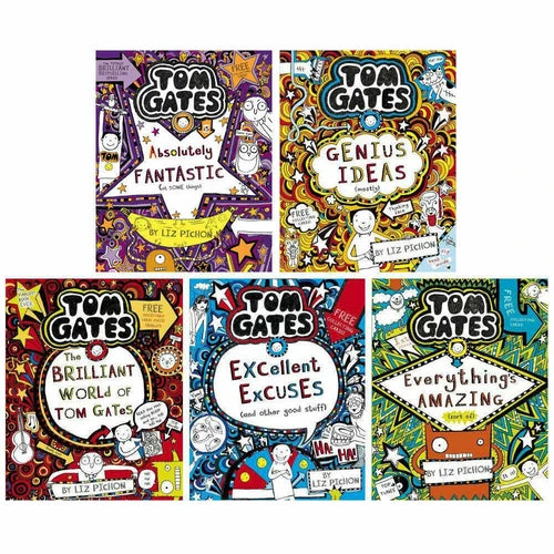 Tom Gates Series 5-Book Collection Set by Liz Pichon for Kids - Fiction - Paperback