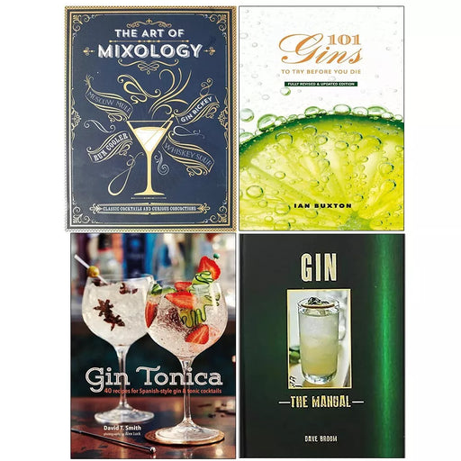Gin Manual,101 Gins To Try Before You,Gin Tonica,Art Of Mixology 4 Books Set - The Book Bundle