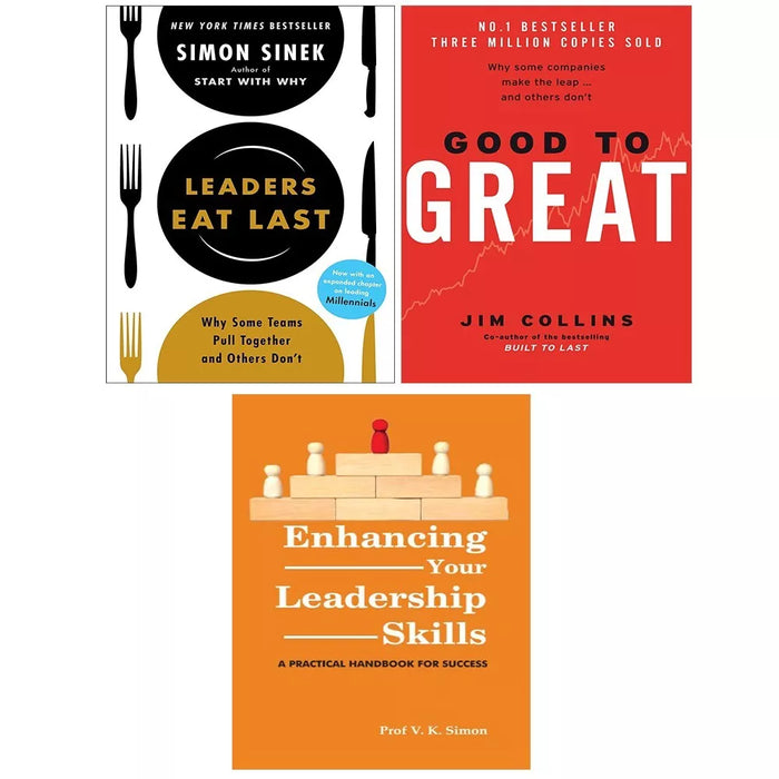 Good To Great, Enhancing Your Leadership Skills, Leaders Eat Last 3 Books Set - The Book Bundle