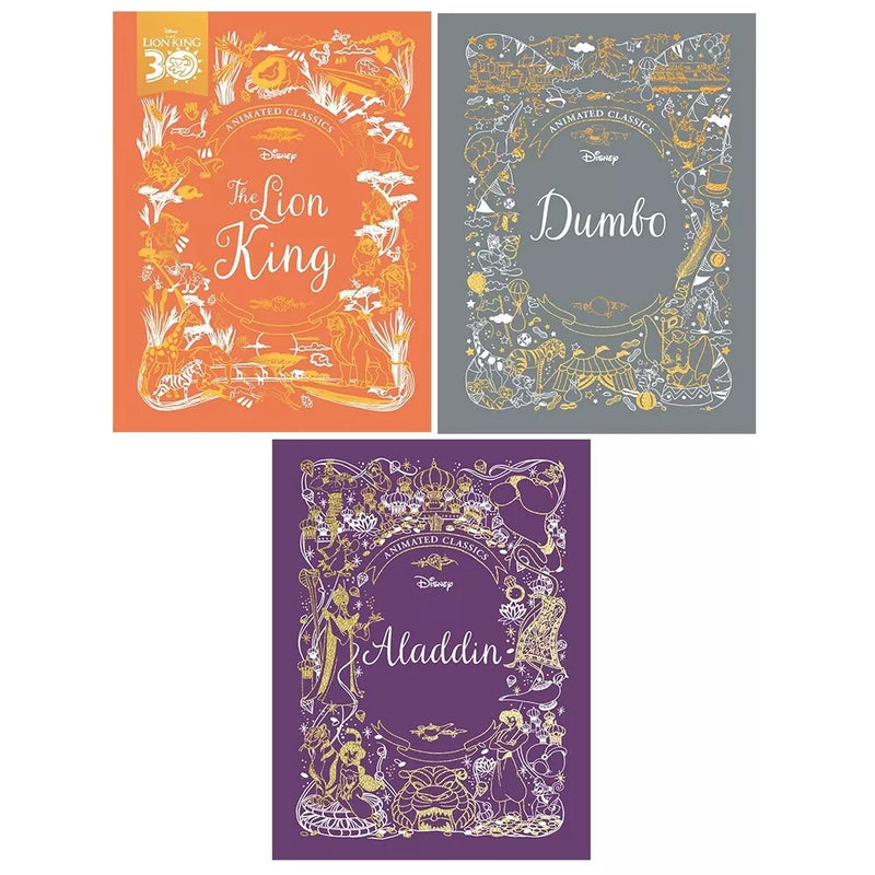 Disney Animated Classics 3 Books Collection Set By Lily Murray (Aladdin, Dumbo, The Lion King) - The Book Bundle