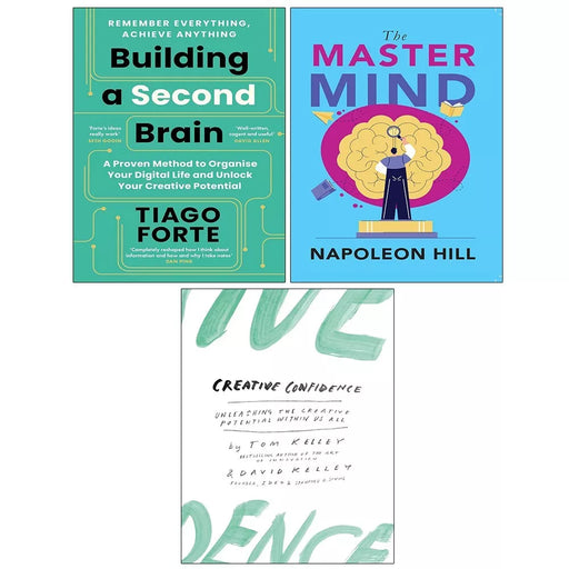 Creative Confidence, Master Mind Napoleon Hill, Building a Second Brain 3 Books - The Book Bundle