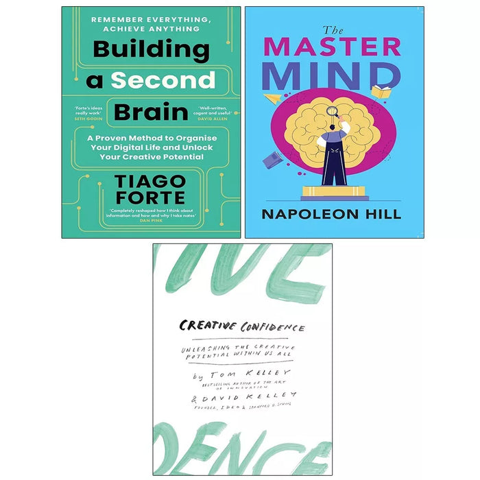 Creative Confidence, Master Mind Napoleon Hill, Building a Second Brain 3 Books - The Book Bundle