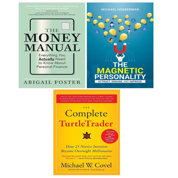 Money Manual Abigail Foster,Complete TurtleTrader,Magnetic Personality 3 Books Set - The Book Bundle