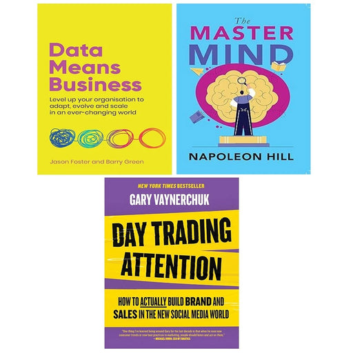 Day Trading Attention HB, Data Means Business, Master Mind Napoleon Hill 3 Books Set - The Book Bundle