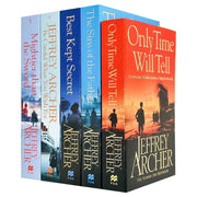 Set of five Jeffrey Archer Clifton Chronicles fiction paperback books, featuring colorful covers in a collection display.