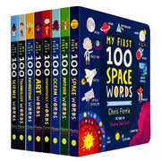 My First STEAM + Words Library boxed set of 8 books by Chris Ferrie, featuring colorful educational science and word-learning illustrations.