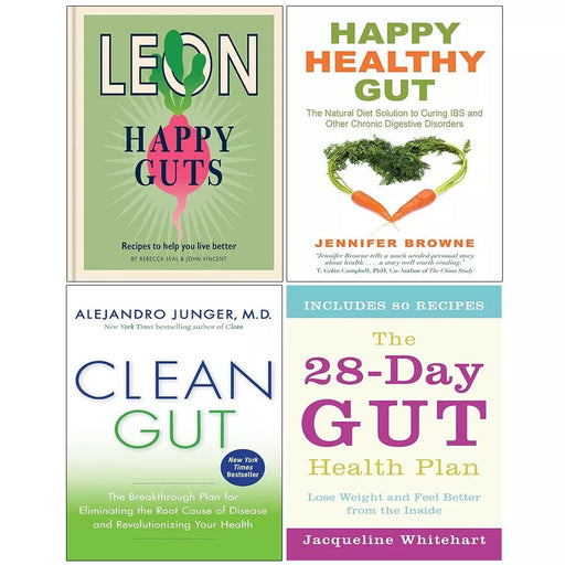Happy Leons (HB),Happy Healthy Gut,28-DAY GUT HEALTH PLAN, Clean Gut 4 Books Set - The Book Bundle