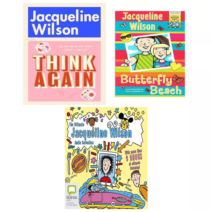 Jacqueline Wilson Collection 2 Books Set with Audio Collection (Think Again, Butterfly Beach & The Ultimate Jacqueline Wilson Audio Collection) - The Book Bundle