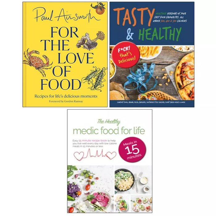 For the Love of Food (HB),Healthy Medic Food for Life, Tasty Healthy 3 Books Set - The Book Bundle