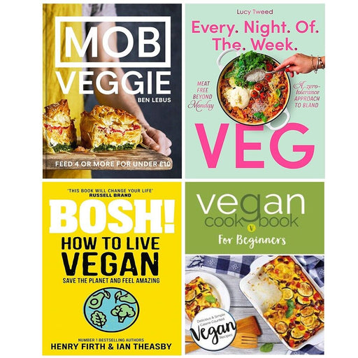 Every Night of Week Veg,BOSH! How to Live,MOB Veggie,Vegan Cookbook 4 Books Set - The Book Bundle