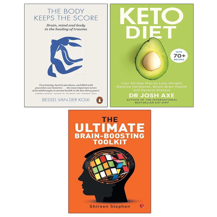 Body Keeps the Score,Ultimate Brain-Boosting Toolkit,Keto Diet Josh Axe 3 Books Set - The Book Bundle