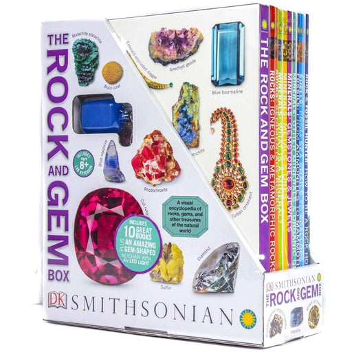 Rock and Gem Box 10 hardcover Books Set by DK Rocks, Minerals, Fossils, Shells - The Book Bundle