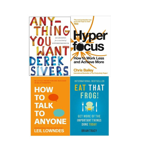 Anything You Want, Hyperfocus, How to Talk & Eat That Frog 4 Books Collection Set - The Book Bundle