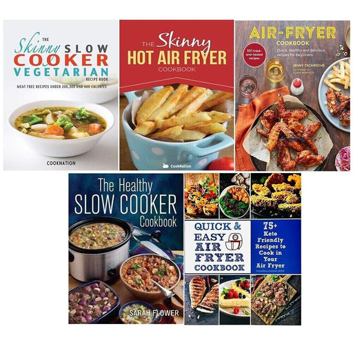 Quick, Easy Air Fryer Cookbook, Skinny Hot, Healthy Slow Cooker 5 Books Set - The Book Bundle