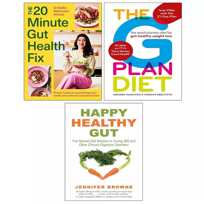 Happy Healthy Gut, 20-Minute Gut Health Fix Saliha Mahmood, G Plan Diet 3 Books Set - The Book Bundle