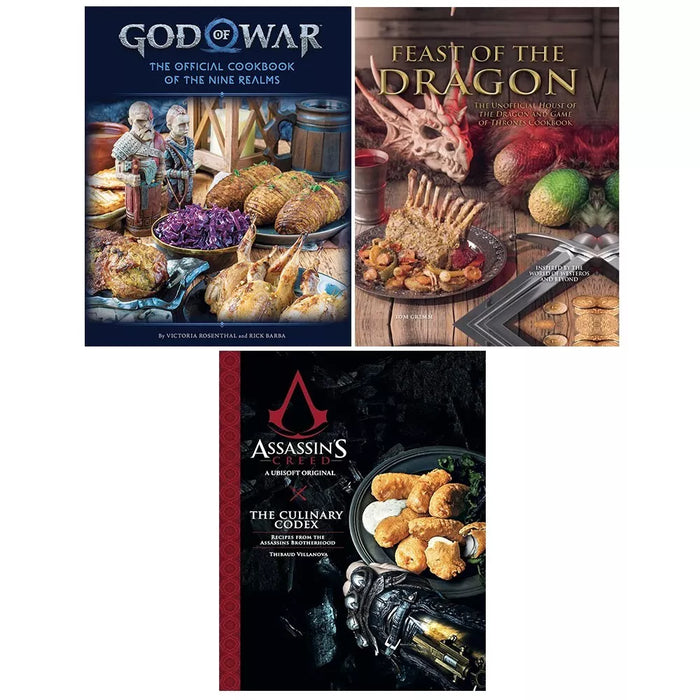 God of War, Assassin's Creed Culinary Codex, Feast of the Dragon 3 Books Set - The Book Bundle