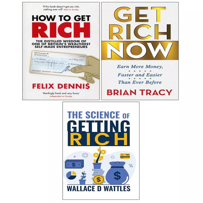 How to Get Rich,Science of Getting Rich Wallace D Watt, Get Rich Now 3 Books Set - The Book Bundle