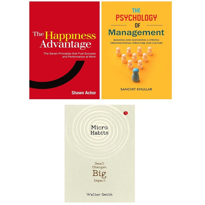 Happiness Advantage, Micro Habits, Psychology of Management 3 Books Set - The Book Bundle