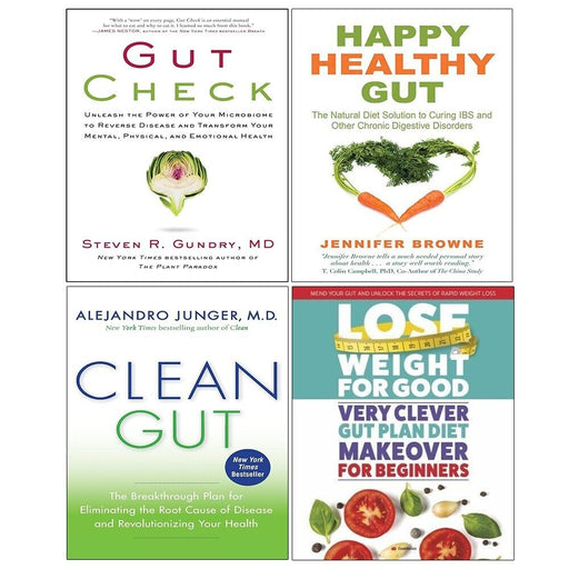 Gut Check (HB),Very Clever Gut Plan Diet,Clean Gut,Happy Healthy Gut 4 Books Set - The Book Bundle