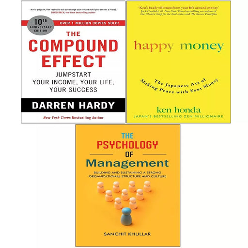 Happy Money, The Psychology of Management, The Compound Effect 3 Books Set - The Book Bundle