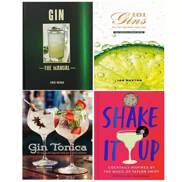 Gin Manual, 101 Gins To Try Before You Die,Gin Tonica,Shake It Up 4 Books Set - The Book Bundle