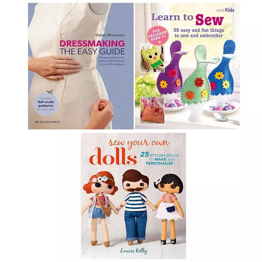 Dressmaking (HB),Sew Your Own Dolls Louise Kelly, Childrens Learn to Sew 3 Books Set - The Book Bundle