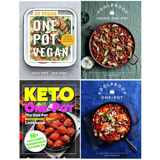One Pot Vegan Roxy Pope(HB),Ketogenic Diet,Foolproof Vegetarian (HB) 4 Books Set - The Book Bundle