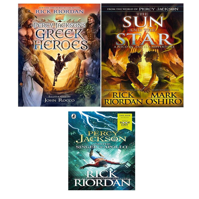 Rick Riordan Collection 3 Books Set Percy Jackson's Greek Heroes,Singer of Apolo - The Book Bundle