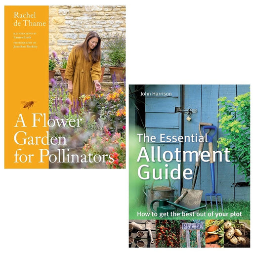A Flower Garden for Pollinators (HB) , Essential Allotment Guide 2 Books Set - The Book Bundle
