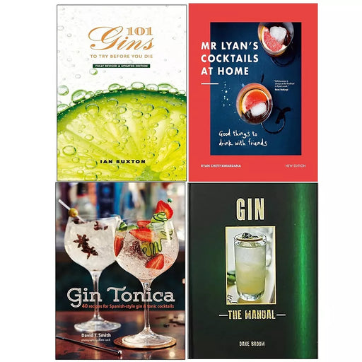 Gin Manual,101 Gins To Try Before,Gin Tonica,Mr Lyan’s Cocktails at Home 4 Books Set - The Book Bundle