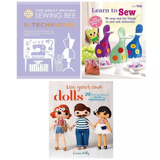 Great British Sewing Bee (HB), Sew Your Own Dolls,Childrens Learn to Sew 3 Books Set - The Book Bundle