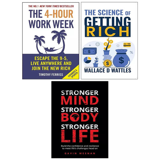 4-Hour Work Week, Stronger Mind Body Life, Science of Getting Rich 3 Books Set - The Book Bundle