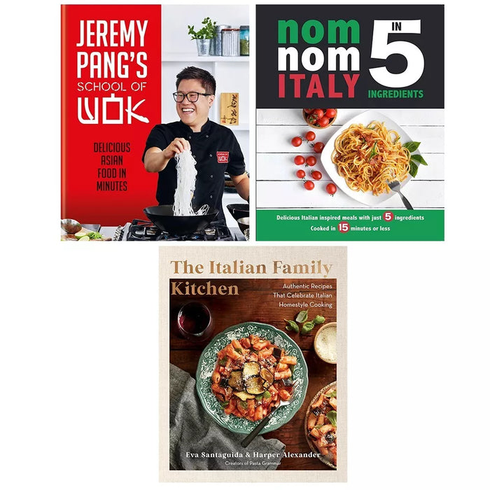 Jeremy Pang School of Wok, Italian Family Kitchen, Nom Nom Italy 3 Books Set - The Book Bundle