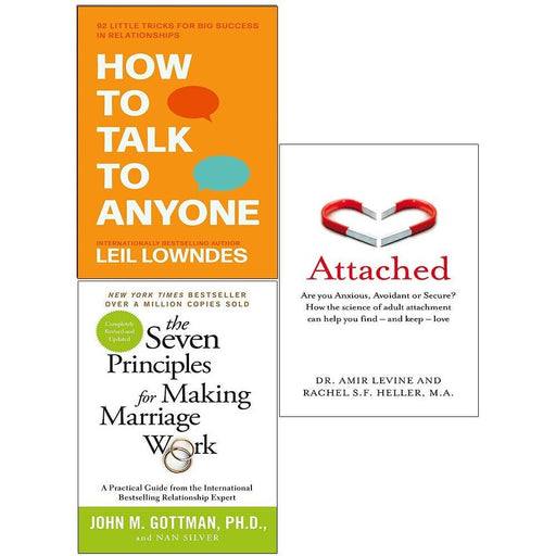 Seven Principles Making Marriage Work,Attached,How to Talk to Anyone 3 Books Set - The Book Bundle