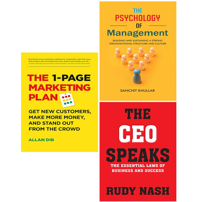 The CEO Speaks,The1-Page Marketing Plan,The Psychology of Management 3 Books Set - The Book Bundle