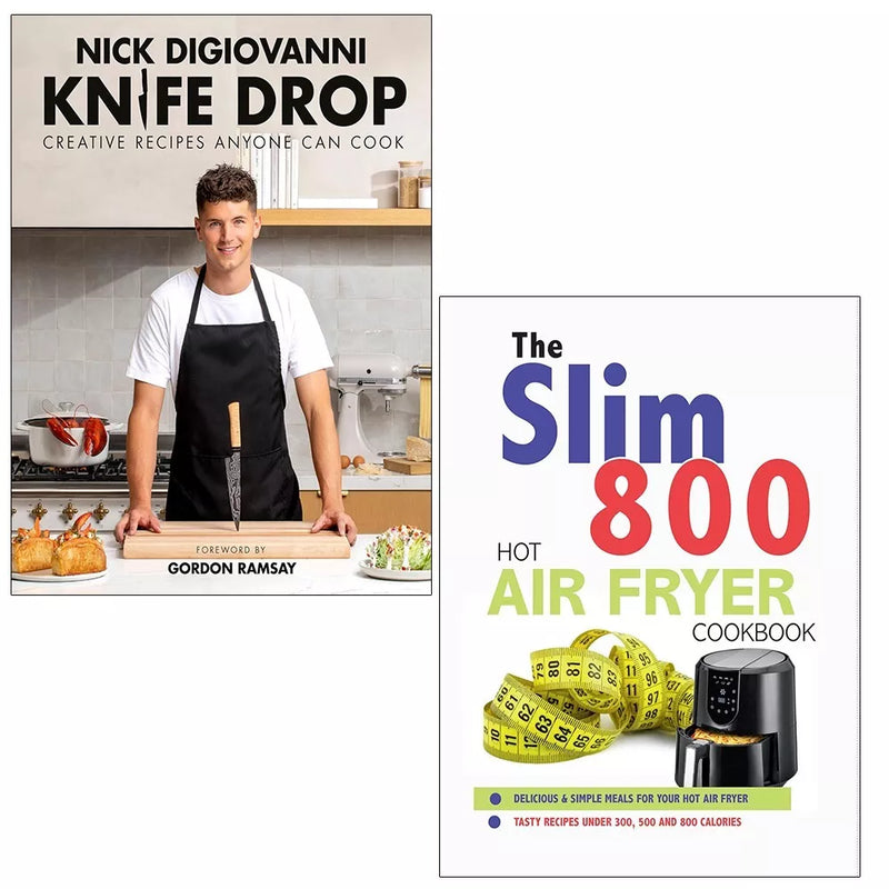 Slim 800 Hot Air Fryer Recipe Cookbook, Knife Drop Nick DiGiovanni 2 Books Set - The Book Bundle